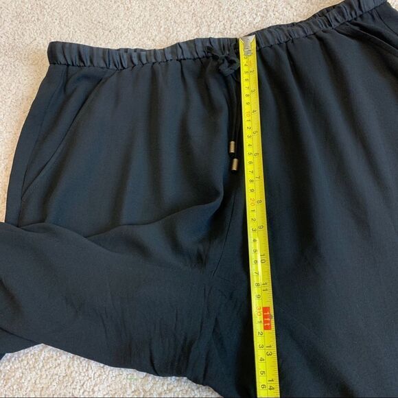 Eileen Fisher Women's Silk Charmeuse Drawstring Ankle Pants Black Sz S - Picture 9 of 12